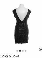 Glitter jurk met open rug, S/M, Kleding | Dames, Zwart, Ophalen of Verzenden, Zo goed als nieuw, Maat 36 (S)