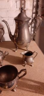 Verzilverde grote en kleine koffiekan, theepot, melk, suiker, Ophalen of Verzenden
