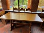 Eiken tafel met 6 stoelen, Huis en Inrichting, Ophalen, Gebruikt, Hout, Vijf, Zes of meer stoelen