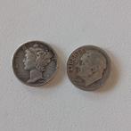 One Dime zilveren munt Usa 1944/1946, Postzegels en Munten, Munten | Amerika, Ophalen of Verzenden