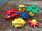 Duplo inktvis, vis, gezichtjes, bloem met kevertje, Ophalen, Gebruikt, Complete set, Duplo