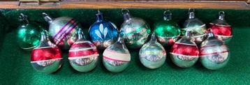 13 oude Ajeko kerstballen, vintage kerstversiering, kerstbal beschikbaar voor biedingen