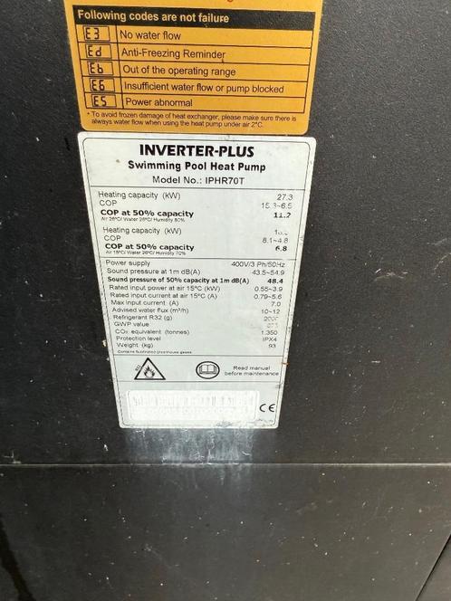 Fairland warmtepomp voor zwembad – IPHR70T (400V), Tuin en Terras, Zwembad-toebehoren, Gebruikt, Verwarming, Ophalen