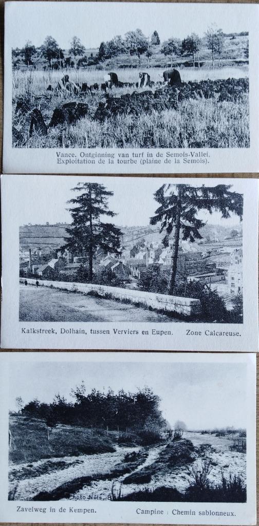 3 oude fotoprenten over ontginning van grondstoffen (Van Mel, Verzamelen, Foto's en Prenten, Gebruikt, Prent, Overige onderwerpen