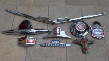 Verzameling lot 8 Amerikaans auto embleem USA antiek, Ophalen of Verzenden, Gebruikt, Reclamebord