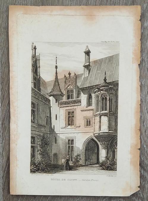Hôtel de Cluny... Garden Front - H. Longueville Jones, Antiek en Kunst, Kunst | Etsen en Gravures, Ophalen of Verzenden