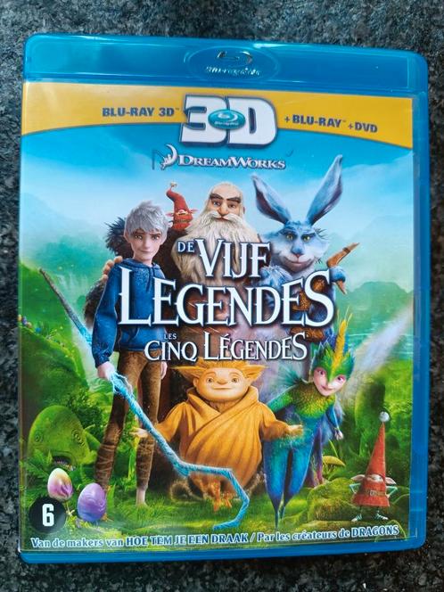 De Vijf Legendes : 3D bluray-bluray-dvd, Cd's en Dvd's, Blu-ray, Zo goed als nieuw, Kinderen en Jeugd, 3D, Ophalen of Verzenden