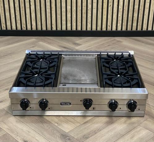 Luxe Viking Kookplaat 91CM + Grillplaat, Elektronische apparatuur, Fornuizen, Gas, 4 kookzones, 60 cm of meer, Grill, Warmhoudplaat
