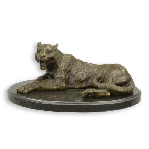 Prachitg Bronzen Beeld vaan een Luipaard GRATIS LEVERING, Antiek en Kunst, Antiek | Brons en Koper, Brons, Verzenden