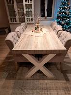 Landelijke eetkamer, Huis en Inrichting, Ophalen, Zo goed als nieuw, Landelijk, 6 tot 8 stoelen