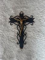 Bronzen kruis met Jezus, Antiek en Kunst, Ophalen of Verzenden