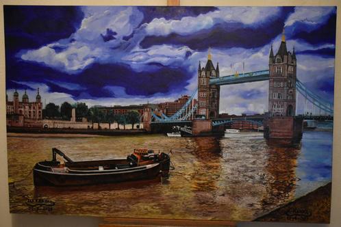 Schilderij London Bridge, door Joky Kamo, Antiek en Kunst, Kunst | Schilderijen | Modern, Ophalen