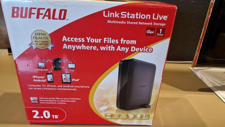 Buffalo NAS Link Station Live 2TB opslag NIEUWSTAAT, Computers en Software, NAS, Zo goed als nieuw, Ophalen of Verzenden