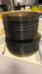 Vintage bruine glazen borden BP, plat en diep, Ophalen
