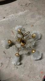Antiek luster met glazen bloemetjes, Antiek en Kunst, Ophalen, Glas