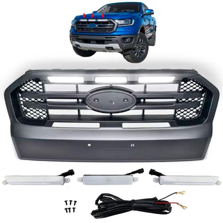 Zwarte Sport Grill Met Led Voor Ford Ranger T7, Auto diversen, Tuning en Styling, Verzenden