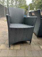 6 antraciet kleurige rieten stoelen, Tuin en Terras, Tuinstoelen, Ophalen