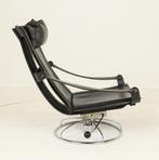 Vintage lederen lounge chair Unicum 1970, Huis en Inrichting, Fauteuils, Ophalen, Zo goed als nieuw, Metaal