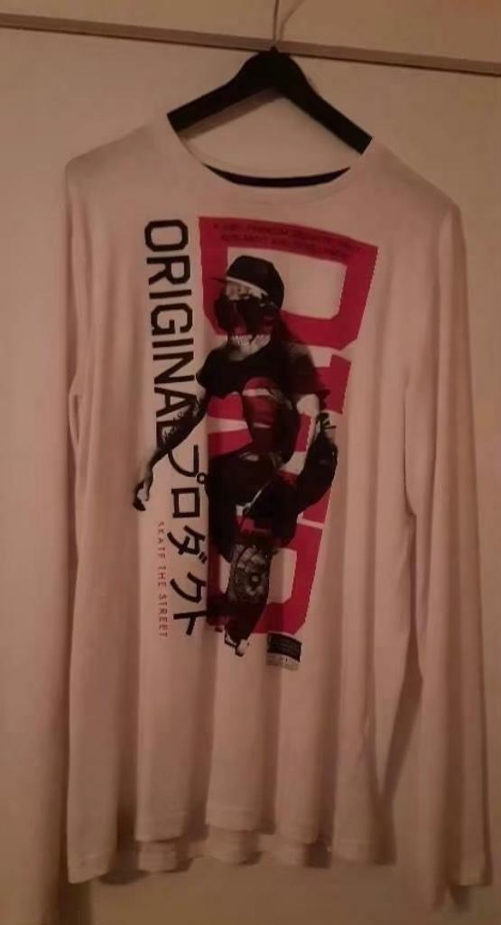 Witte longsleeve maat 170/176, Kinderen en Baby's, Kinderkleding | Maat 170, Ophalen of Verzenden, C&A, Jongen, Shirt of Longsleeve