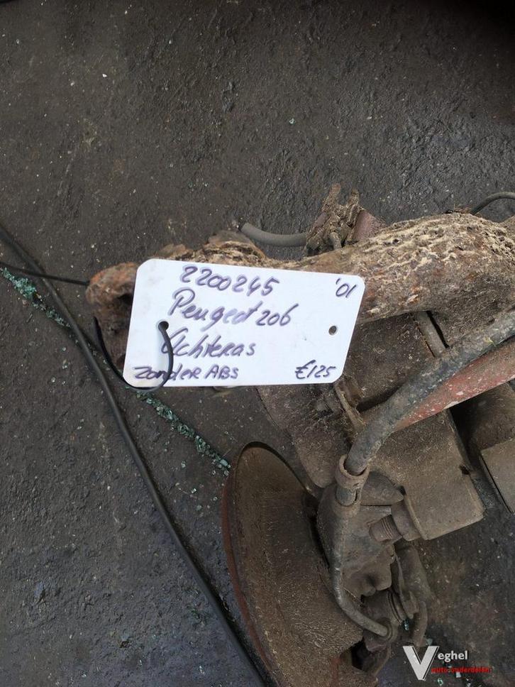 Peugeot 206 1.6 16v 2001 Achteras zonder abs, Auto-onderdelen, Ophanging en Onderstel, Gebruikt, Ophalen