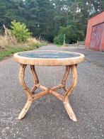 1960s vintage bamboe salontafel formica top Boho, Huis en Inrichting, Ophalen, Gebruikt, 50 tot 100 cm, 50 tot 75 cm