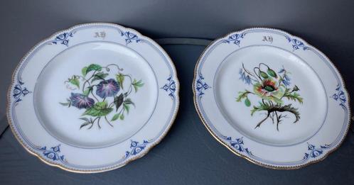 Porseleinen bord 1860_1880 Handgemaakt decor - Garnier Paris, Antiek en Kunst, Antiek | Porselein, Ophalen of Verzenden