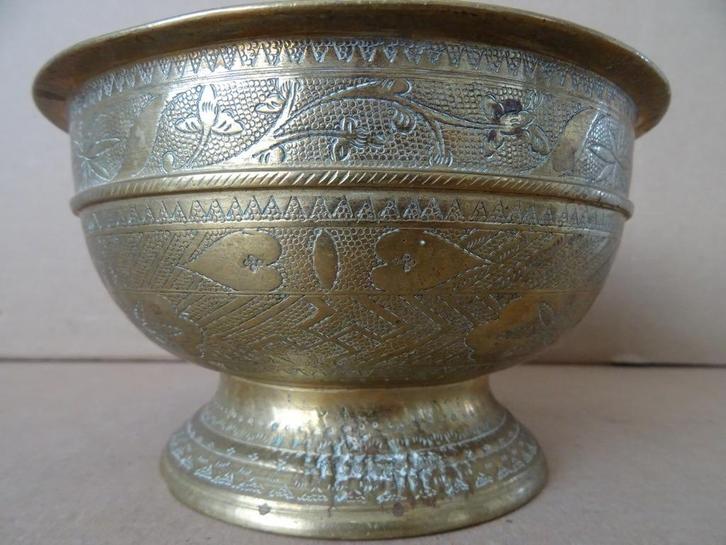 Antieke bronzen Perzische schaal met hartjes Iran ? 1890, Antiek en Kunst, Antiek | Brons en Koper, Brons, Verzenden