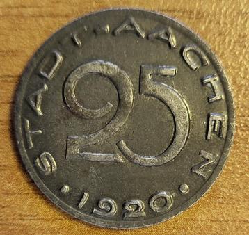 DUITSLAND 25 Pfennig Stadt Aachen 1920 FUNCK#1.10 MS+ .. beschikbaar voor biedingen