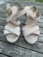 Lederen sandaal met hakje ,maat 36, Beige, Gedragen, Sandalen of Muiltjes, Ophalen of Verzenden