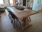 Massieve eiken eettafel – landelijke stijl, Ophalen, Zo goed als nieuw, Eikenhout