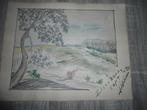 Ancien Dessin ORIGINAL Signé de 1948 Excellent état. 34 CM 2, Enlèvement ou Envoi