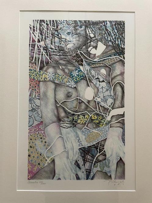 'Ancolie' (1983) - genummerd (58/300) - Pierre Vlerick, Antiek en Kunst, Kunst | Schilderijen | Abstract, Ophalen of Verzenden