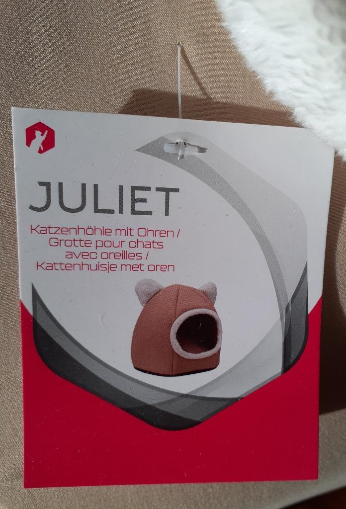 Kattenhuisje -Juliet-beige, Animaux & Accessoires, Paniers pour chats, Comme neuf, Polyester, Enlèvement ou Envoi