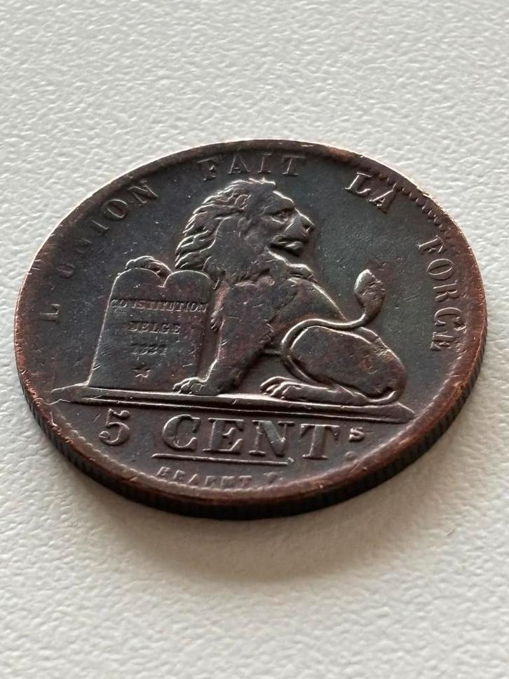 5 Cent Leopold 1 1848 Belgique, Timbres & Monnaies, Monnaies | Belgique, Monnaie en vrac, Enlèvement