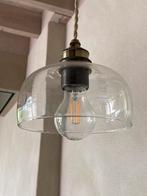 Hanglamp glas vintage - socket nieuw ecxl lamp, incl snoer, Ophalen of Verzenden, Zo goed als nieuw, Glas