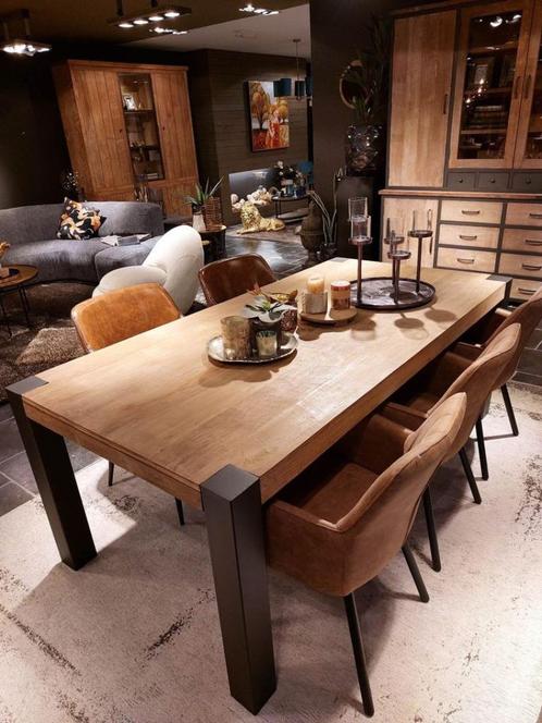 Teakhout Eettafel uitschuifbaar, Huis en Inrichting, Tafels | Eettafels, Nieuw, Vijf personen of meer, Rechthoekig, Teakhout, Ophalen
