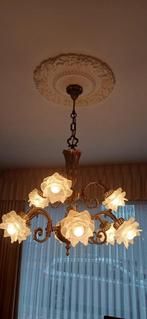 lustre en bronze, Maison & Meubles, Lampes | Lustres, Comme neuf, Enlèvement, Métal