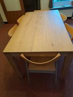 Zeer mooie volle eiken tafel met 6 stoelen 160x90, Huis en Inrichting, Tafels | Eettafels, Ophalen, Zo goed als nieuw