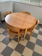 Table de cuisine avec 4 chaises, Rond, Autres essences de bois, Utilisé, Enlèvement ou Envoi