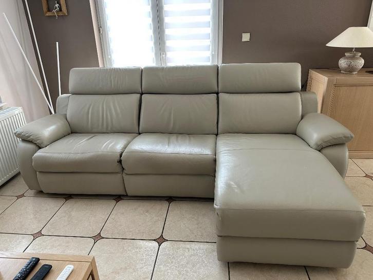 Salon, Huis en Inrichting, Zetels | Zetels, Gebruikt, Driepersoons, 250 tot 300 cm, 75 tot 100 cm, Leer, Ophalen