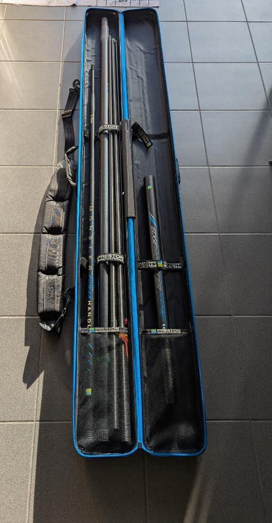 Preston edge monster vaste hengel + complete set, Watersport en Boten, Hengelsport | Algemeen, Zo goed als nieuw, Complete hengel