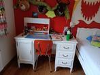 Bureau en bedframe, wit geverfd, Huis en Inrichting, Ophalen, Gebruikt, 90 cm, Eenpersoons