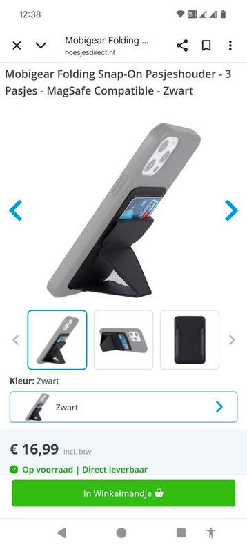 Mobigear Folding Snap-On Pasjeshouder - MagSafe compatibel beschikbaar voor biedingen