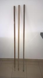 3  houten stelen, Tuin en Terras, Hand-tuingereedschap, Ophalen of Verzenden, Gebruikt, Bezem