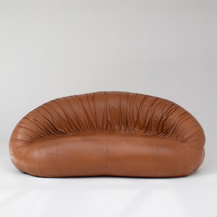 Leren 2-zitsbank ‘Pangolin’, Huis en Inrichting, Zetels | Zetels, Gebruikt, Rechte bank, Tweepersoons, 200 tot 250 cm, 125 tot 150 cm