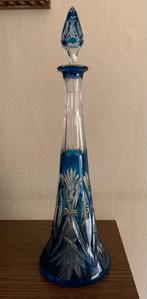 Carafe cristal Val St Lambert bleue, Ophalen