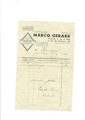 Ancienne facture 1951, Enlèvement ou Envoi, Utilisé