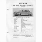 Hillman Minx Vraagbaak losbladig 1953-1954 #2 Nederlands, Gelezen, Ophalen of Verzenden