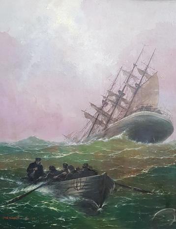 MUSEUMTAFEL - 1930 - Zeilboot op zee - ZEYTLINE beschikbaar voor biedingen