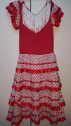 Spaans flamencokleed voor Carnaval maat 140 / 146, Kinderen en Baby's, Ophalen of Verzenden, Zo goed als nieuw, Meisje, Jurk of Rok